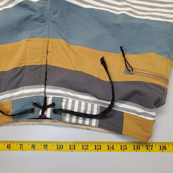 Patagonia Board Shorts Mens 36 Wavefarer 19" Striped Swim Trunks 86622 - Picture 7 of 10
